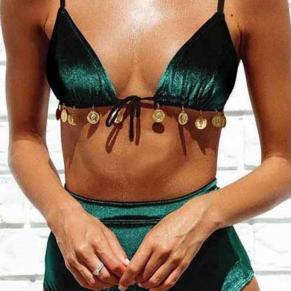 🆕 GREEN VELVET BIKINI - Picture 3 of 5